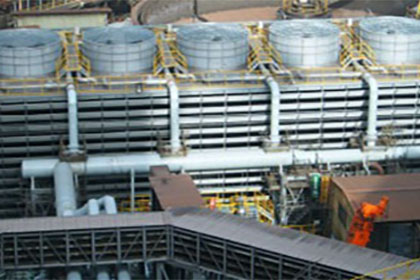 製鉄プラント向け冷水塔据付工事